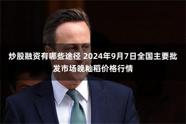 炒股融资有哪些途径 2024年9月7日全国主要批发市场晚籼稻价格行情