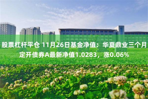 股票杠杆平仓 11月26日基金净值：华夏鼎业三个月定开债券A最新净值1.0283，涨0.06%